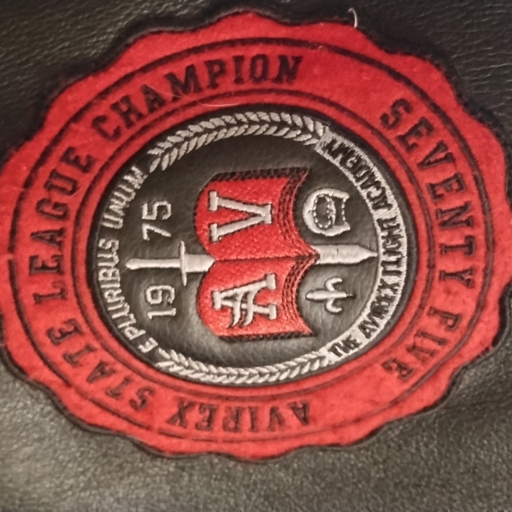Avirex 1975 State League to champion leather varsity bomber jacket